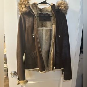 Brown Faux Fur Lined Jacket